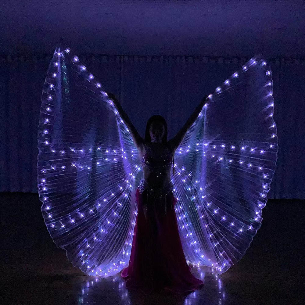 Belly Dance Performance LED Costume Props LED Butterfly Wings With White Lights for Women Adults' Stage Party Wedding Show