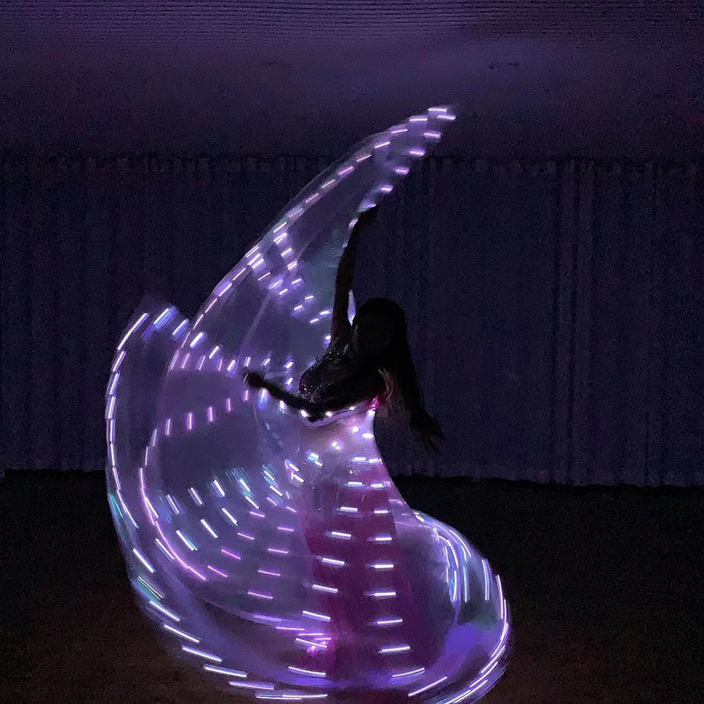 Belly Dance Performance LED Costume Props LED Butterfly Wings With White Lights for Women Adults' Stage Party Wedding Show