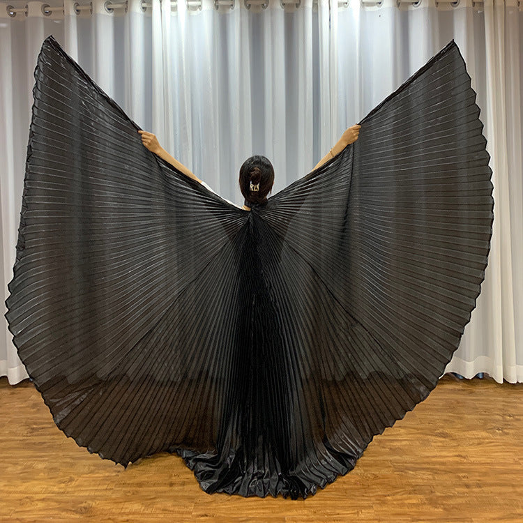 Belly Dance Performance Costume Props Black Wings With Telescopic Sticks for Women Adults and Kids