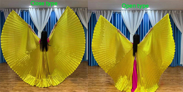 Belly Dance Performance Costume Props Black Wings With Telescopic Sticks for Women Adults and Kids