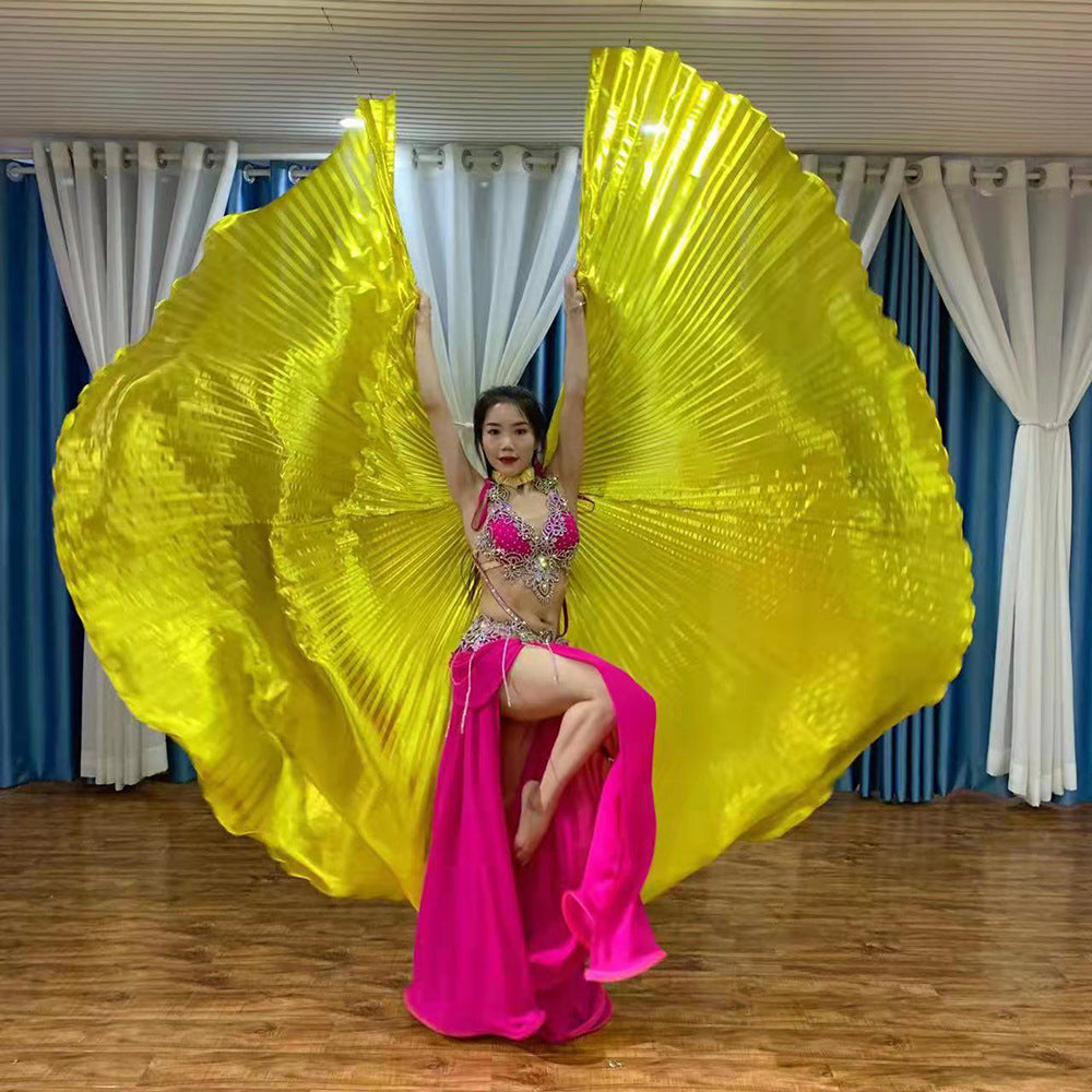 Belly Dance Performance Costume Props Black Wings With Telescopic Sticks for Women Adults and Kids