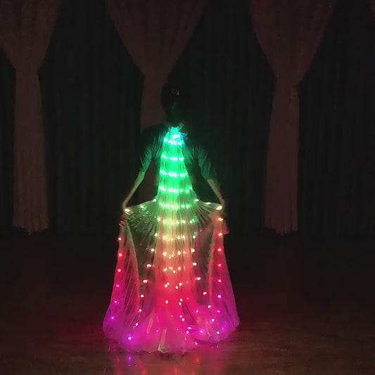 Belly Dance Performance LED Costume Props Flashing Changeable Colors LED Butterfly Wings With Controller for Women Adults' Stage Party Wedding Show Ballroom Bar