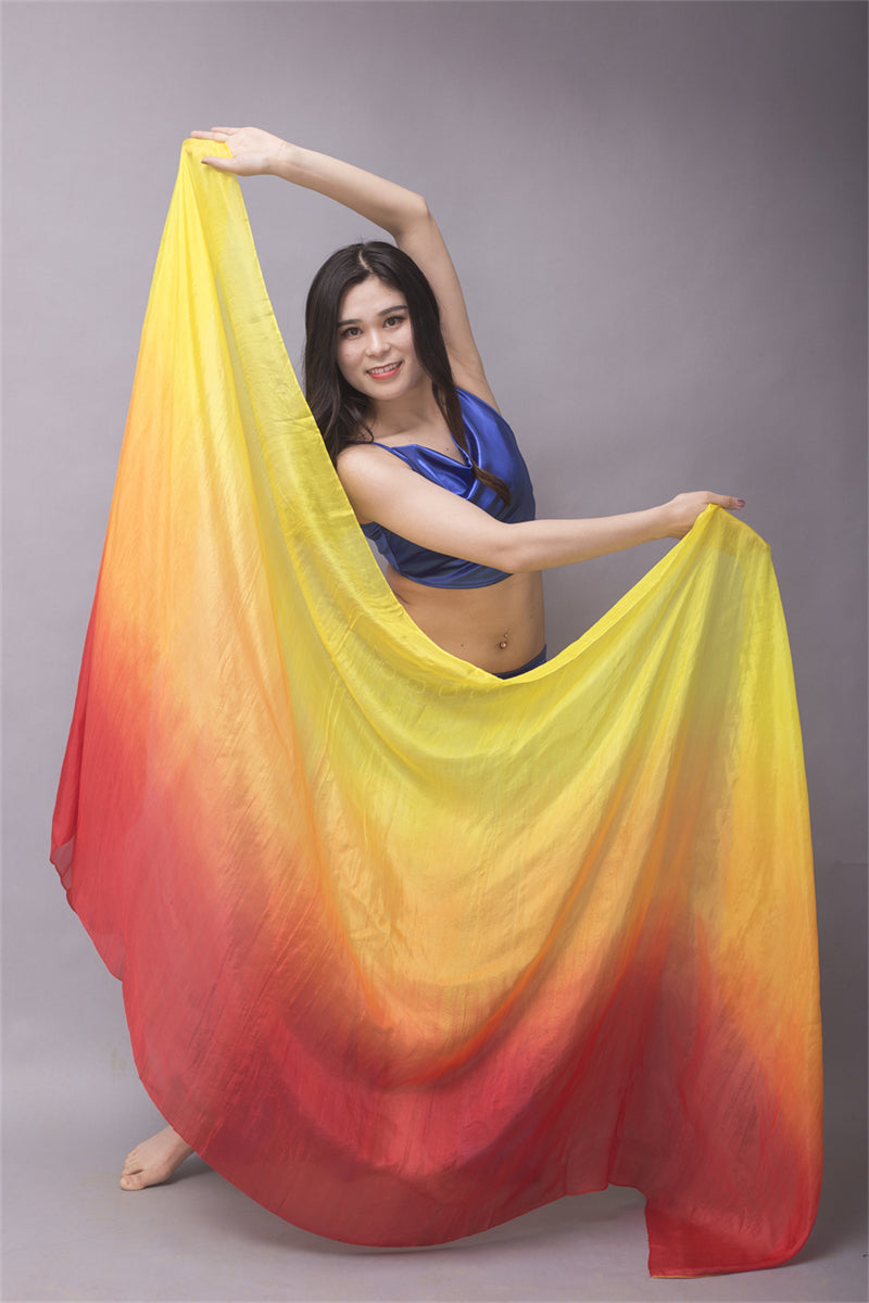 3-Color 100% Chinese Real Silk Veils Belly Dance Costume Performance Wear Props for Professional Women Adults' Belly Dancers