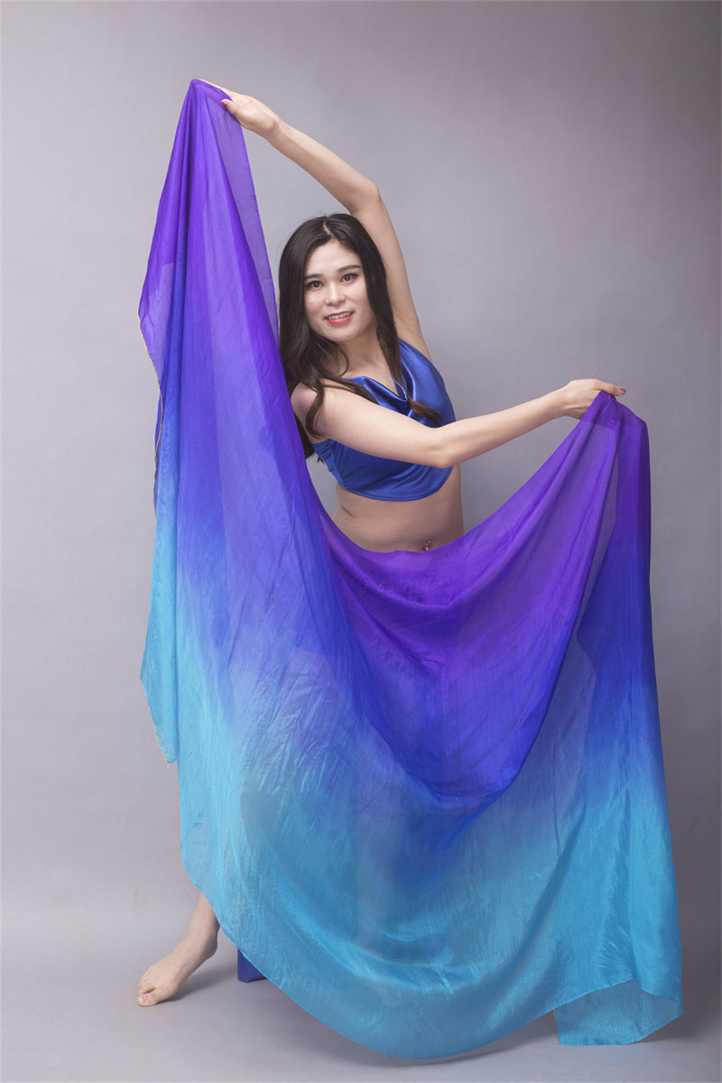 3-Color 100% Chinese Real Silk Veils Belly Dance Costume Performance Wear Props for Professional Women Adults' Belly Dancers