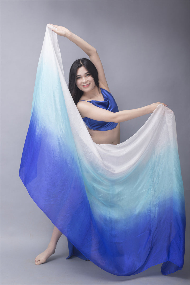 3-Color 100% Chinese Real Silk Veils Belly Dance Costume Performance Wear Props for Professional Women Adults' Belly Dancers