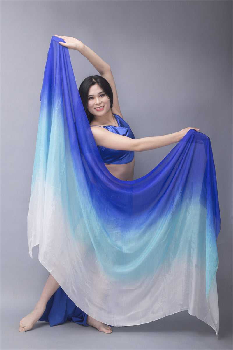 3-Color 100% Chinese Real Silk Veils Belly Dance Costume Performance Wear Props for Professional Women Adults' Belly Dancers